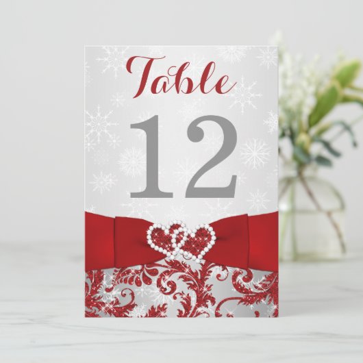 In der Liebe verwurzelte Herz-Tischnummer-Karte Einladung (Stehend Vorderseite)