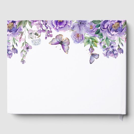 In der Liebe zum Gedächtnis violette Blumen Gästebuch (Rückseite)