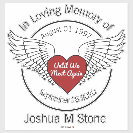 In der liebenden Erinnerung an Aufkleber (Blatt)