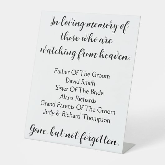 In der liebenden Erinnerung an jene, die vom Himme Sockelschild (Vorderseite)