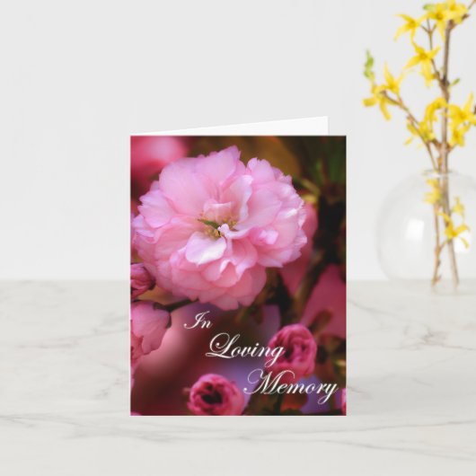 In der liebenden Erinnerung Frühling rosa Kirschbl Karte (Gelbe Blume)