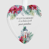 In der liebenden Erinnerung poinsettia Laternenher Ornament (Vorderseite)