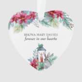 In der liebenden Erinnerung poinsettia Laternenher Ornament (Rückseite)