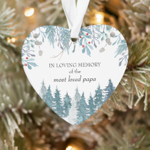 In der liebenden Erinnerung Winterwald Herzform Ornament