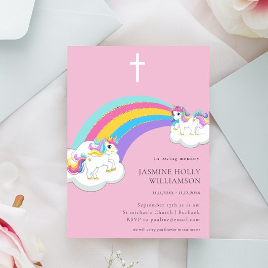 in der liebenswerten Erinnerung rosa Regenbogen Ki Einladung