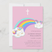 in der liebenswerten Erinnerung rosa Regenbogen Ki Einladung (Vorderseite)