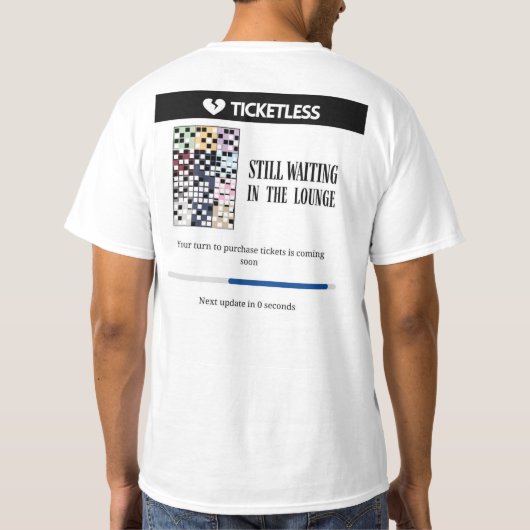 In der Lounge kitzetlos gewartet T-Shirt (Rückseite)