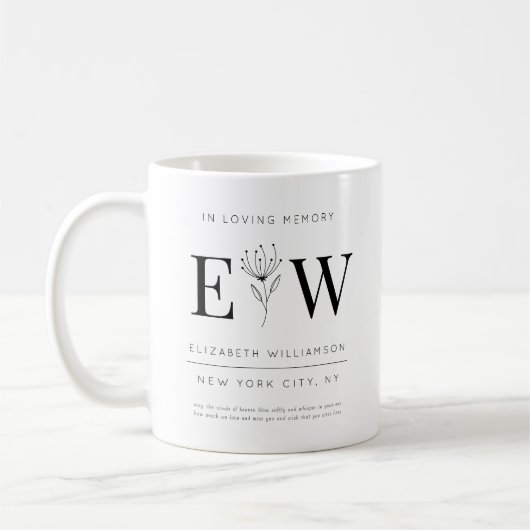 In der Love Memory Memorial Modern Quotenfoliage Kaffeetasse (Links)