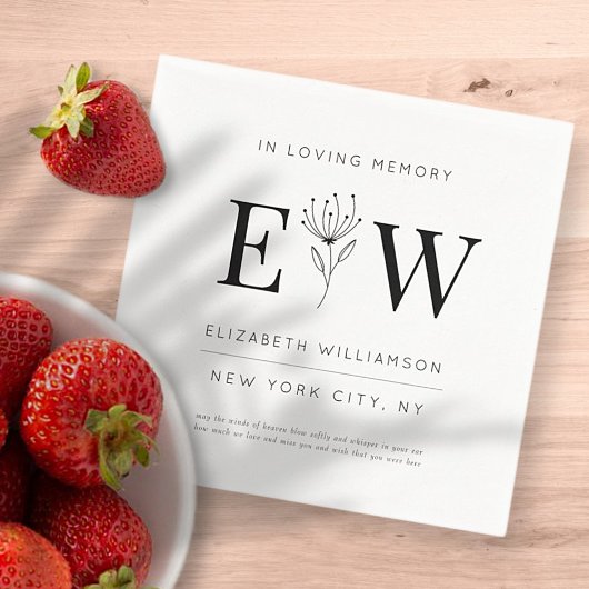 In der Love Memory Memorial Modern Quotenfoliage Serviette