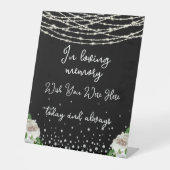 In der Love Memory String leuchtet schwarzes Memor Sockelschild (Vorderseite)