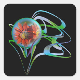 In der Mitte feststecken Quadratischer Aufkleber