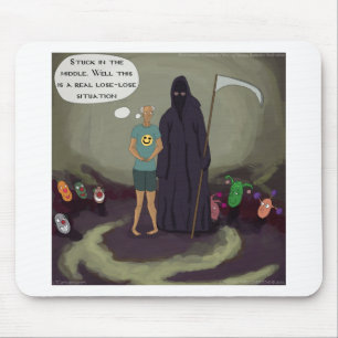 In der Mitte W/Grim Sensenmann Funny gefangen Mousepad