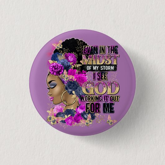 In der mittleren Königin schwarz Melanin Frau Brow Button (Vorderseite)