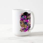 In der mittleren Königin schwarz Melanin Frau Brow Kaffeetasse (VorderseiteRechts)