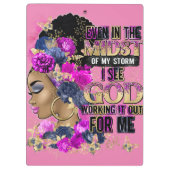 In der mittleren Königin schwarz Melanin Frau Brow Klemmbrett (Rückseite)