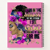 In der mittleren Königin schwarz Melanin Frau Brow Notizblock (Rückseite)