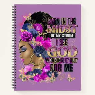 In der mittleren Königin schwarz Melanin Frau Brow Notizblock