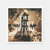 In der Nacht zuvor. Elegante minimalistische Hochz Serviette (Vorderseite)