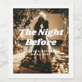 In der Nacht zuvor. Elegantes Foto Probe Dinner Weinetikett