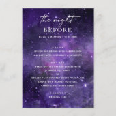 In der Nacht zuvor. Weltraum Hochzeitsessen Probe Menükarte (Vorderseite)