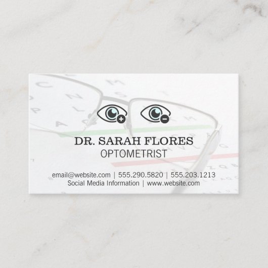 in der Nähe der fertigen Augen | Augenuntersuchung Visitenkarte (Vorderseite)