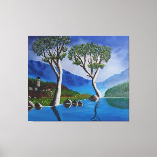 In der Nähe des DMZ Korea River Lookout Tower Leinwanddruck (Vorderseite)