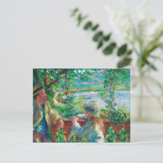 In der Nähe des Sees von Renoir Impressionist Male Postkarte (Stehend Vorderseite)