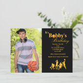 In der NamensFoto-Basketball-Einladung Einladung (Stehend Vorderseite)