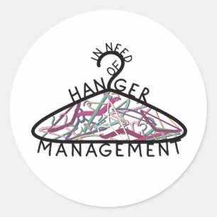 In der Notwendigkeit der Hanger Management Typogra Runder Aufkleber