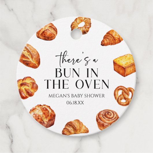 In der Ovenbrotdusche ist ein Bun. Geschenkanhänger (Vorderseite)