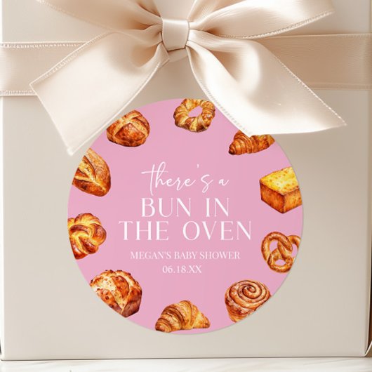 In der Ovenbrotdusche ist ein Bun. Runder Aufkleber