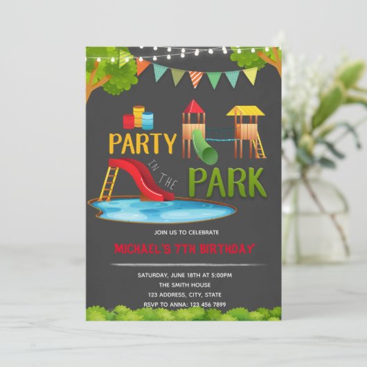 In der Park-Party Einladung (Stehend Vorderseite)