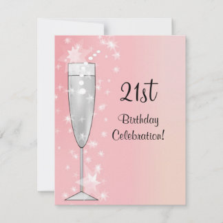 In der rosa 21. Geburtstags-Party Einladung