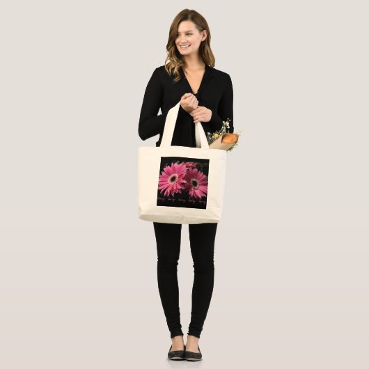 In der rosa Gänseblümchen-Tasche Jumbo Stoffbeutel (Vorderseite (Model))