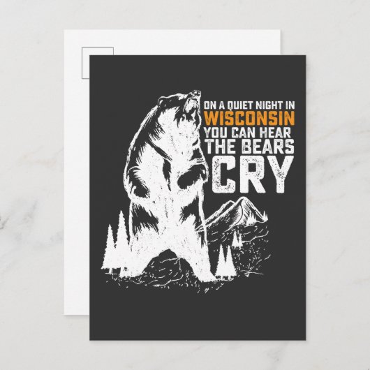 In der ruhigen Nacht in Wisconsin kann man Bären w Einladungspostkarte (Vorne/Hinten)