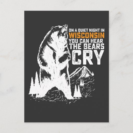 In der ruhigen Nacht in Wisconsin kann man Bären w Einladungspostkarte (Vorderseite)