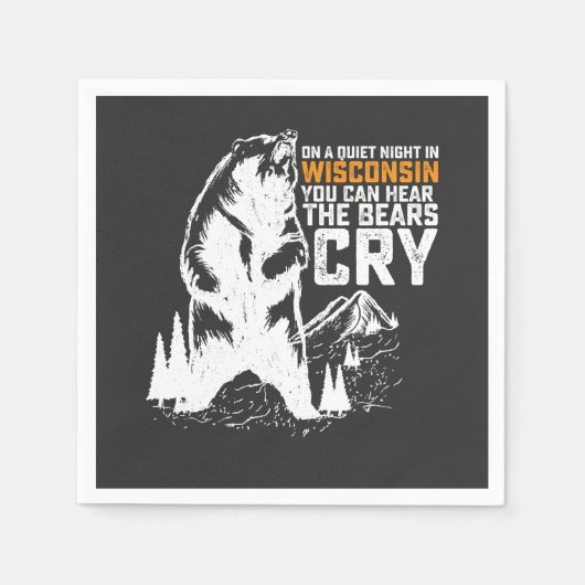 In der ruhigen Nacht in Wisconsin kann man Bären w Serviette (Vorderseite)