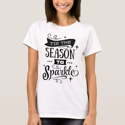 IN DER SAISON SPARKLE Ferien-Script modern T-Shirt (Vorderseite)