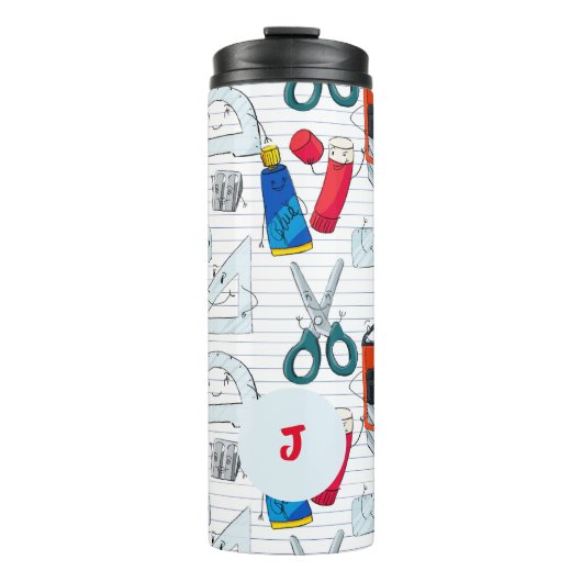 In der Schule gibt es Leute, die Spaß haben. Benut Thermosbecher (Vorderseite)