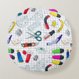 In der Schule gibt es Leute, die Spaß haben. Rundes Kissen