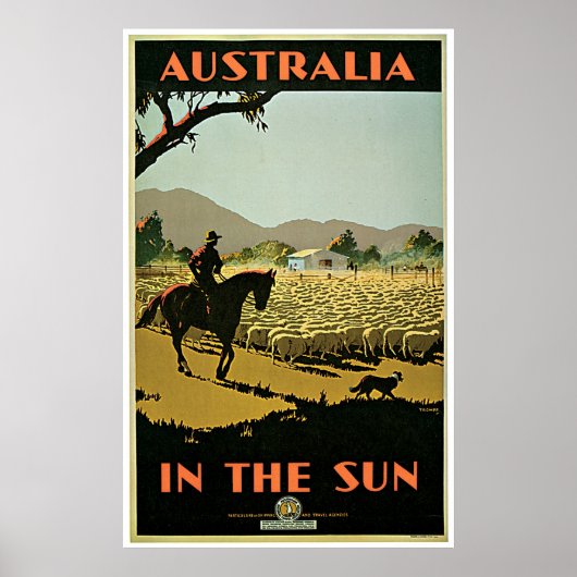 In der Sonne ~ Australien Vintage Travel Poster (Vorne)