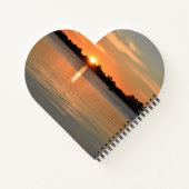 In der Sonnenuntergang Herz geformt Spiral-Noteboo Notizblock (Rückseite)