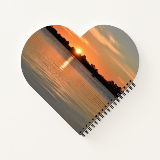 In der Sonnenuntergang Herz geformt Spiral-Noteboo Notizblock (Rückseite)