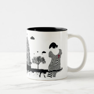 In der Stadt Zweifarbige Tasse