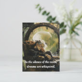 In der Stille des Mondes werden Träume flüstert. Postkarte (Stehend Vorderseite)
