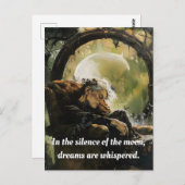 In der Stille des Mondes werden Träume flüstert. Postkarte (Vorne/Hinten)
