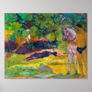 In der Vanilla Grove, Mensch und Pferd   Gauguin   Poster
