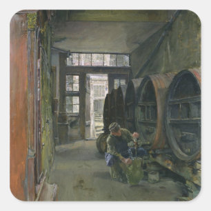 In der Vinegar-Fabrik in Hamburg, 1891 Quadratischer Aufkleber