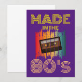 IN DER VINTAGEN KASSETTE DER 80ER JAHRE EINLADUNG (Vorne/Hinten)