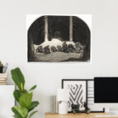 In der Weihnachtsnacht, 1913 von John Bauer Art Poster (Heimbüro)